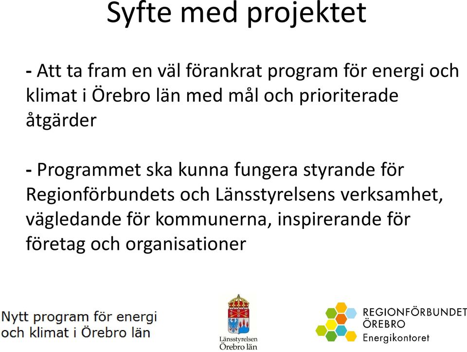 styrande för -Programmet ska kunna fungera styrande för Regionförbundets och