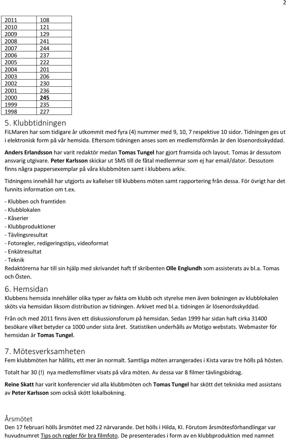 Eftersom tidningen anses som en medlemsförmån är den lösenordsskyddad. Anders Erlandsson har varit redaktör medan Tomas Tungel har gjort framsida och layout. Tomas är dessutom ansvarig utgivare.