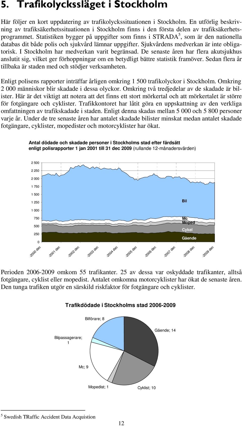 Statistiken bygger på uppgifter som finns i STRADA 5, som är den nationella databas dit både polis och sjukvård lämnar uppgifter. Sjukvårdens medverkan är inte obligatorisk.