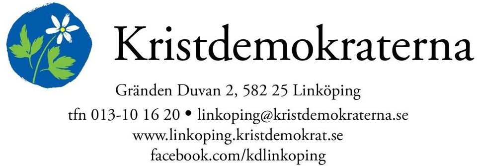 linkoping@kristdemokraterna.se www.