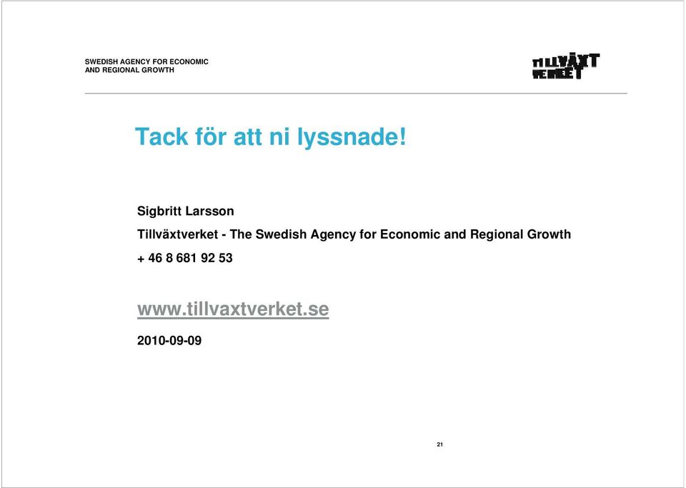 Swedish Agency for Economic and Regional