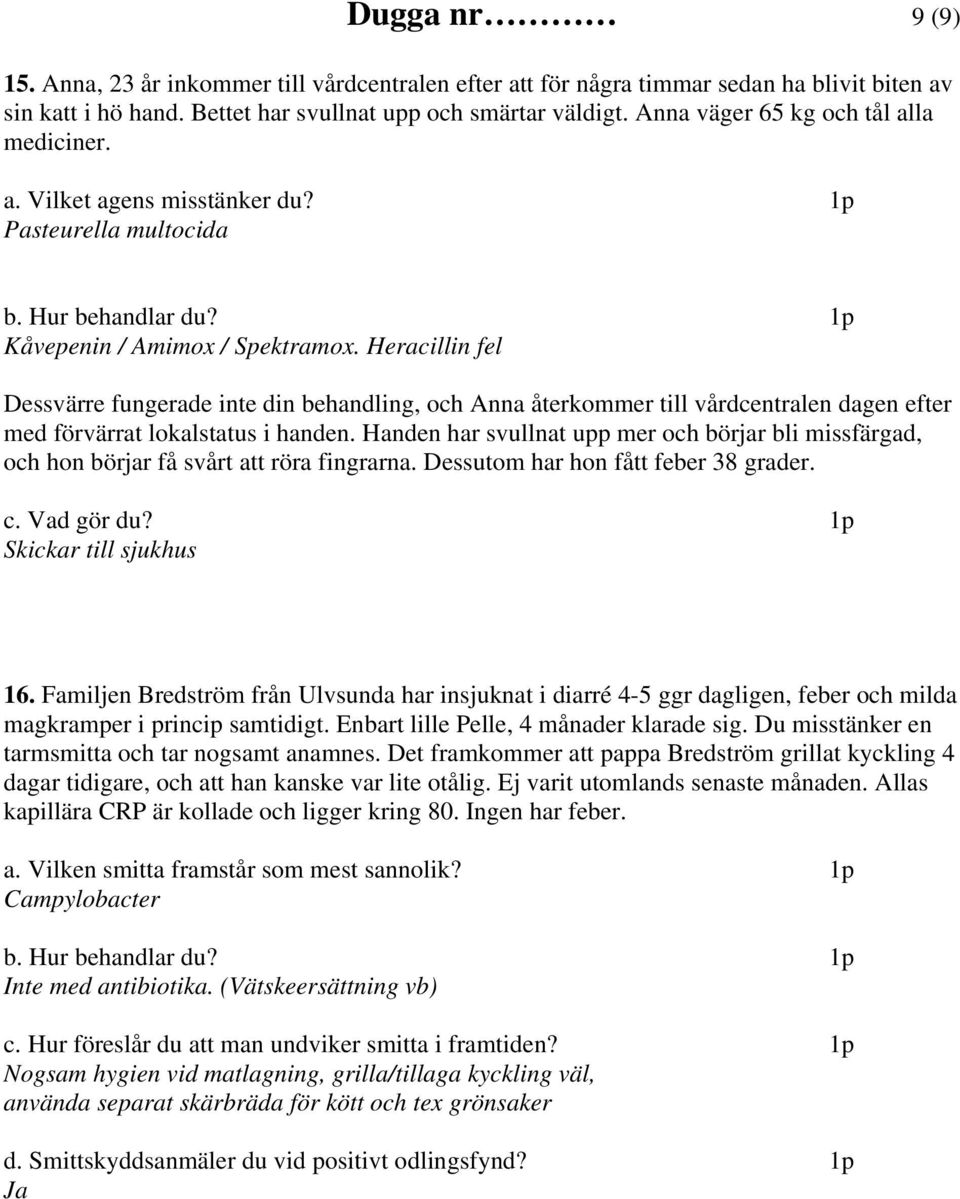 Heracillin fel Dessvärre fungerade inte din behandling, och Anna återkommer till vårdcentralen dagen efter med förvärrat lokalstatus i handen.