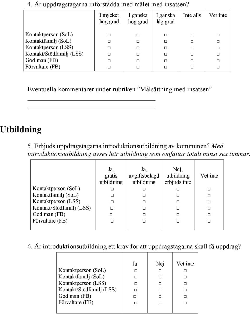 Erbjuds uppdragstagarna introduktionsutbildning av kommunen?