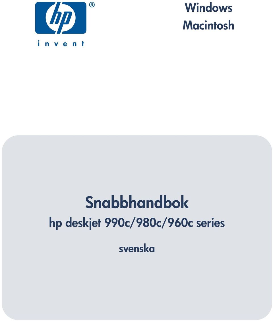 Snabbhandbok hp