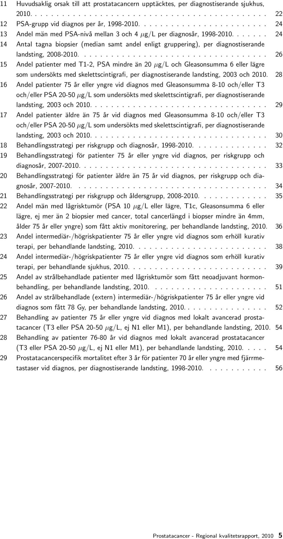 ...... 24 14 Antal tagna biopsier (median samt andel enligt gruppering), per diagnostiserande landsting, 2008-2010.