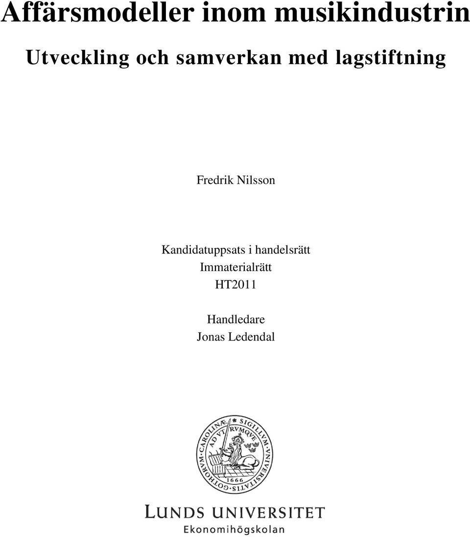 Fredrik Nilsson Kandidatuppsats i