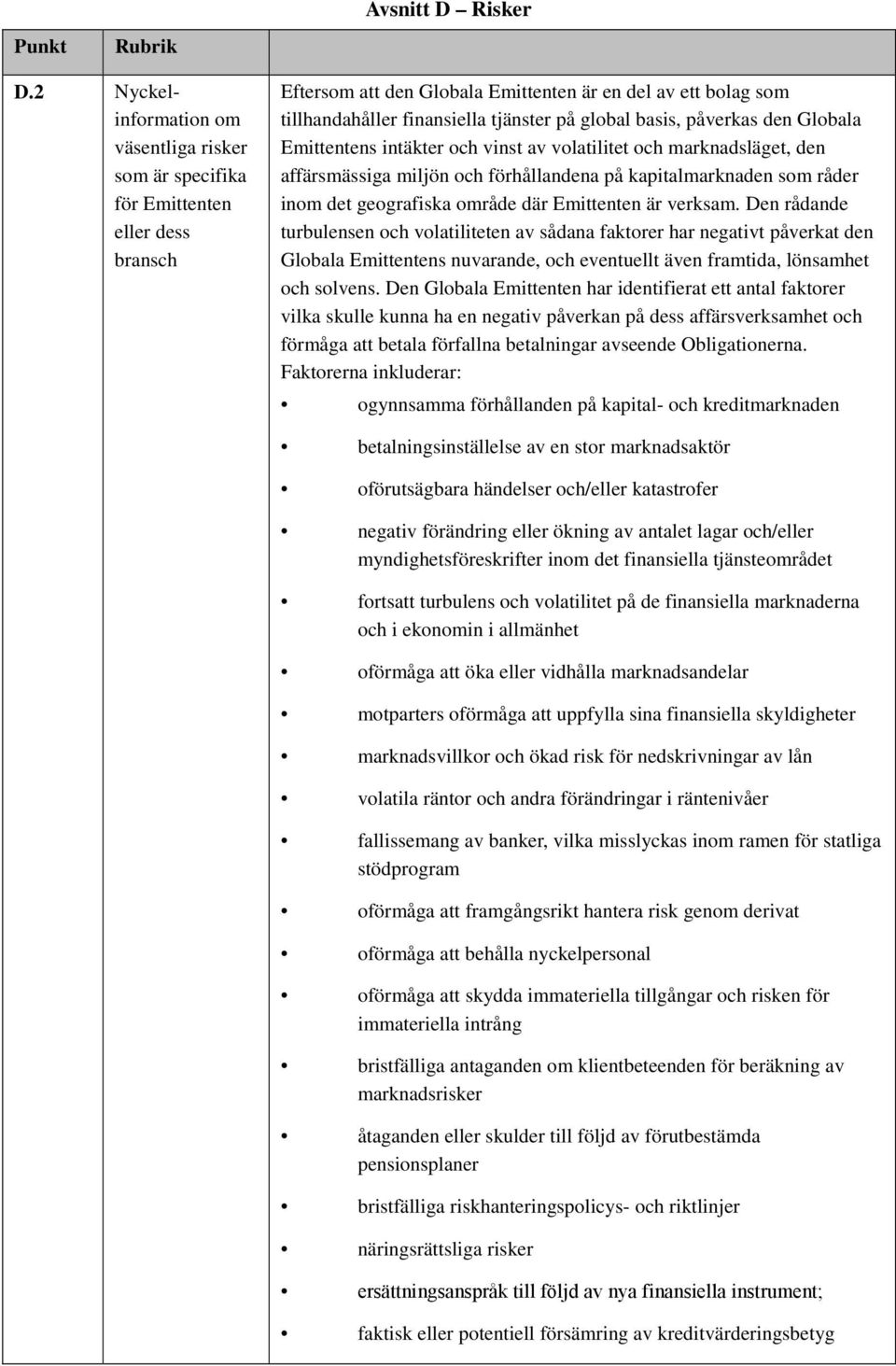 global basis, påverkas den Globala Emittentens intäkter och vinst av volatilitet och marknadsläget, den affärsmässiga miljön och förhållandena på kapitalmarknaden som råder inom det geografiska