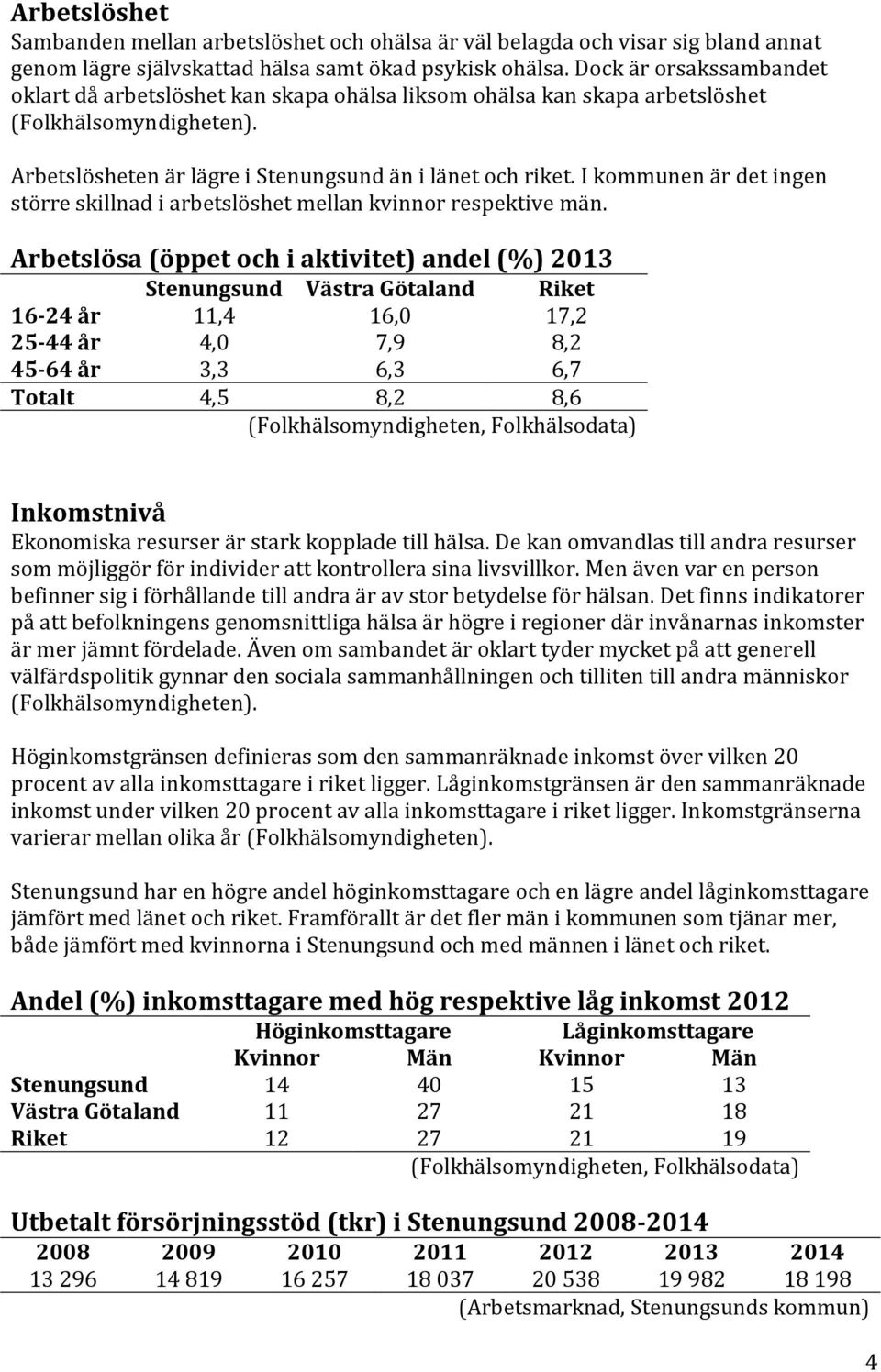 I kommunen är det ingen större skillnad i arbetslöshet mellan kvinnor respektive män.