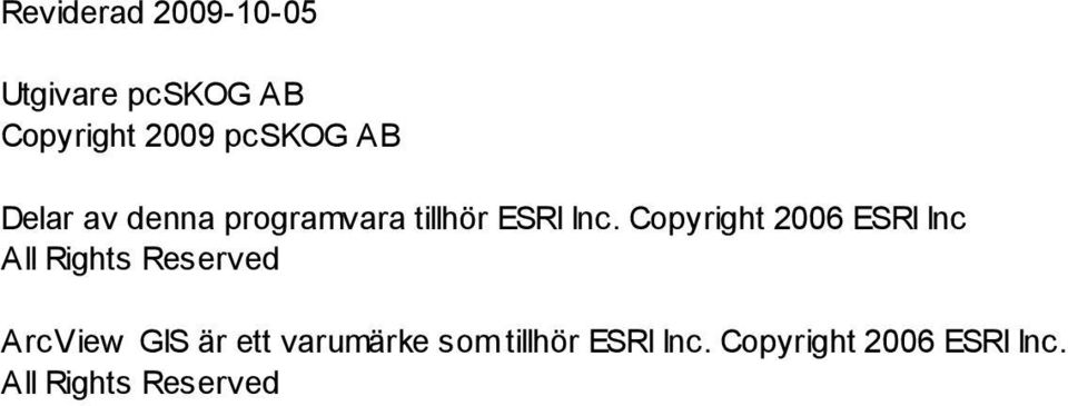 Copyright 2006 ESRI Inc All Rights Reserved ArcView GIS är ett