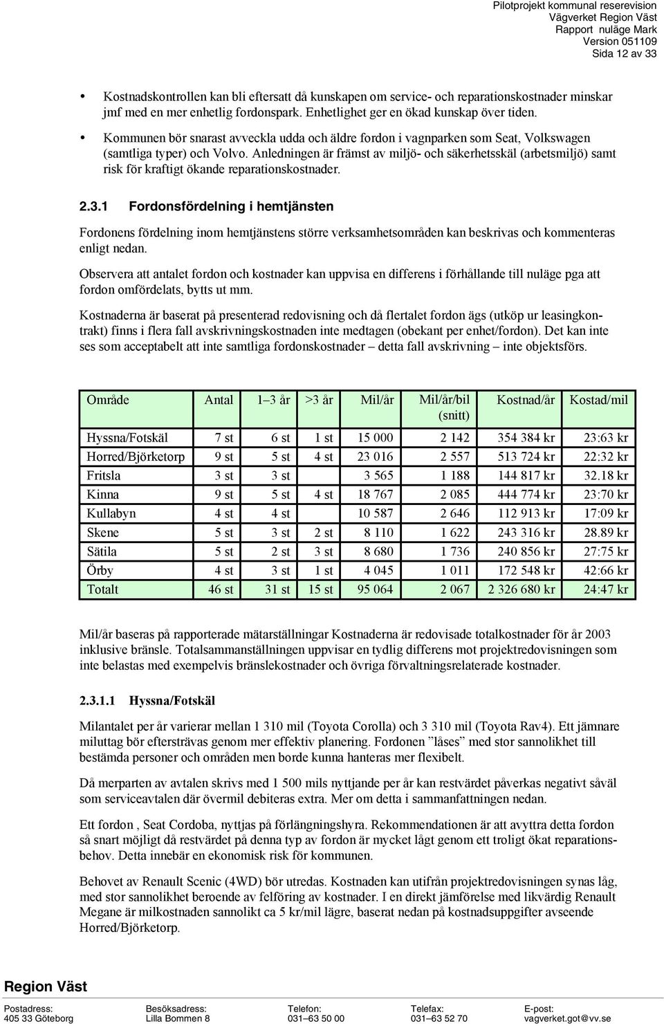 Anledningen är främst av miljö- och säkerhetsskäl (arbetsmiljö) samt risk för kraftigt ökande reparationskostnader. 2.3.