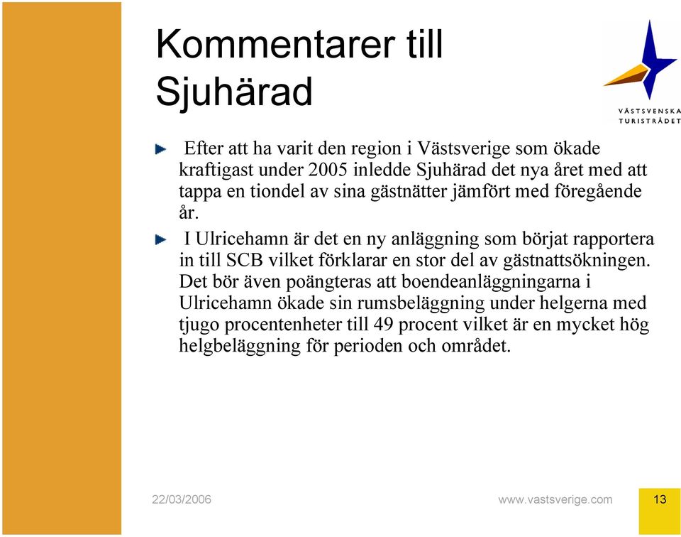 I Ulricehamn är det en ny anläggning som börjat rapportera in till SCB vilket förklarar en stor del av gästnattsökningen.