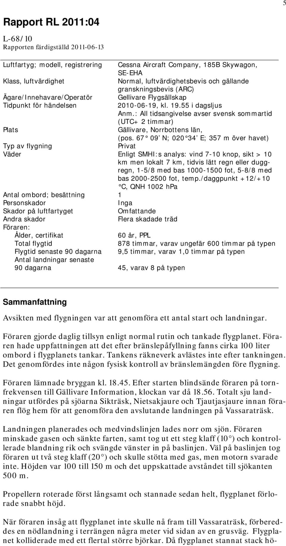 : All tidsangivelse avser svensk sommartid (UTC+ 2 timmar) Plats Gällivare, Norrbottens län, (pos.