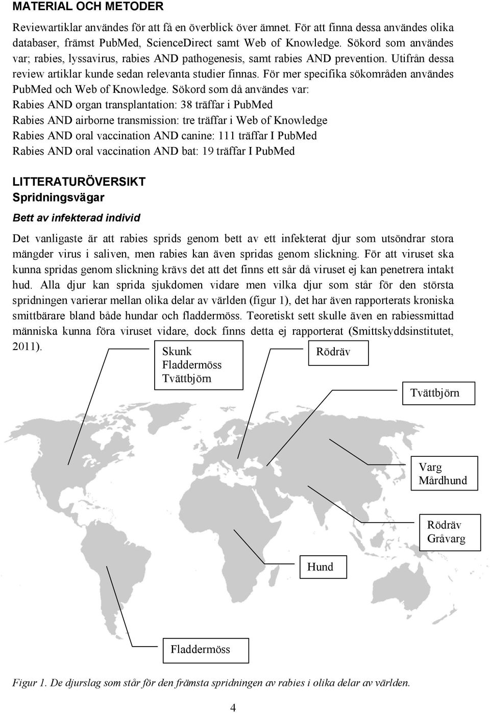 För mer specifika sökområden användes PubMed och Web of Knowledge.