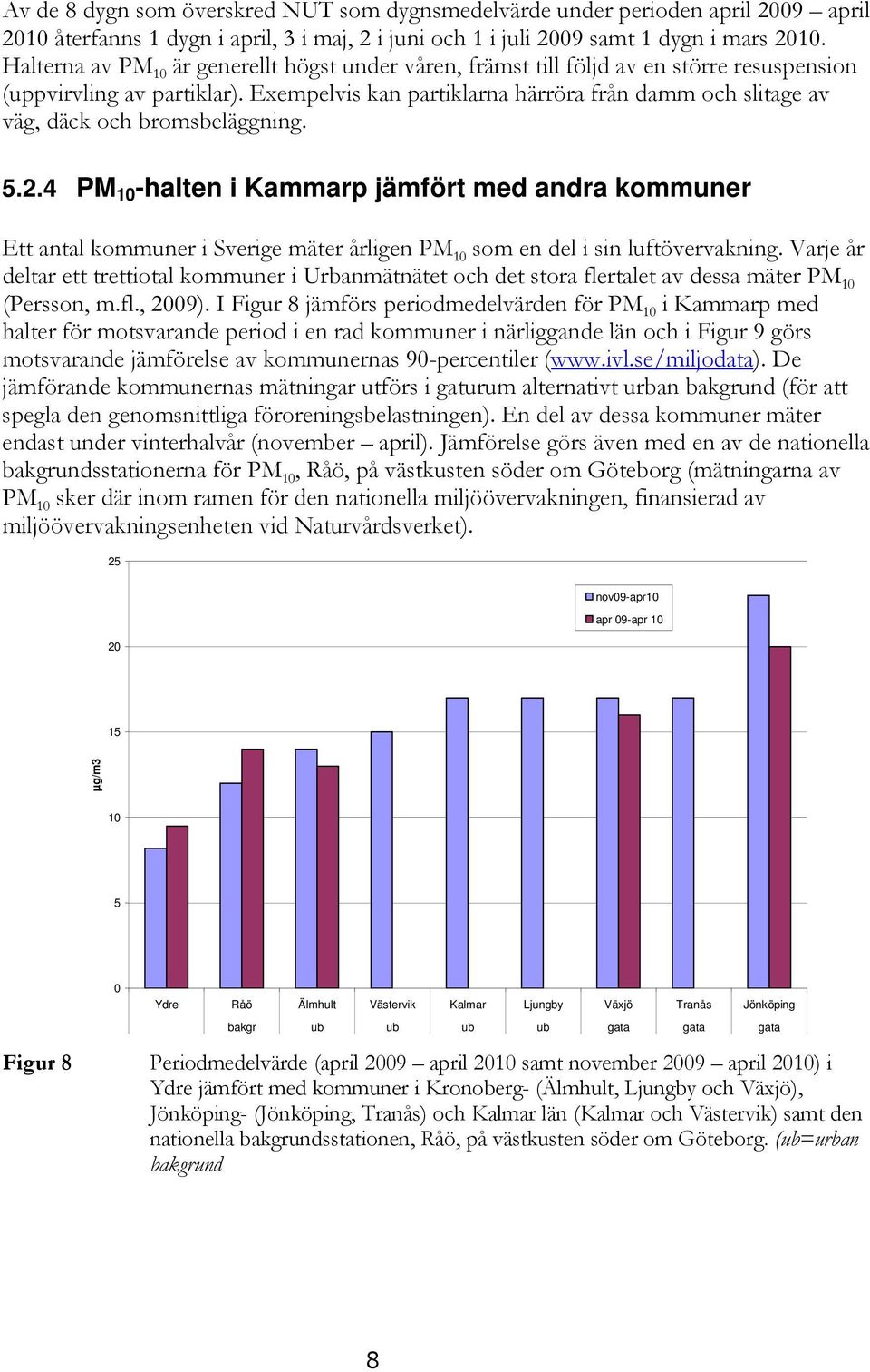 Exempelvis kan partiklarna härröra från damm och slitage av väg, däck och bromsbeläggning. 5.2.