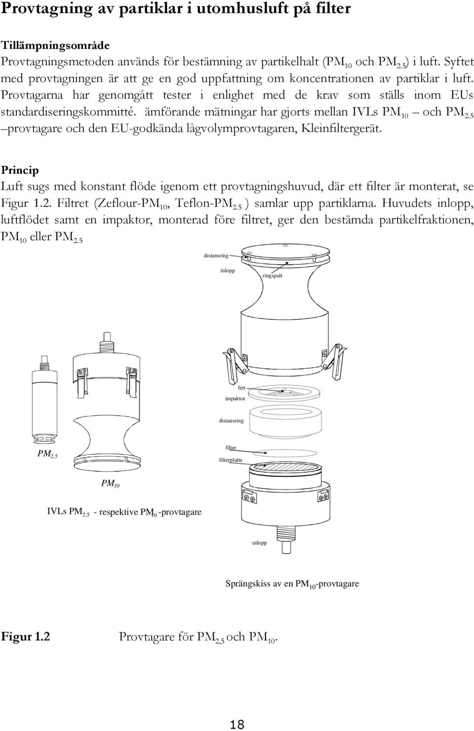 ämförande mätningar har gjorts mellan IVLs PM 10 och PM 2.5 provtagare och den EU-godkända lågvolymprovtagaren, Kleinfiltergerät.