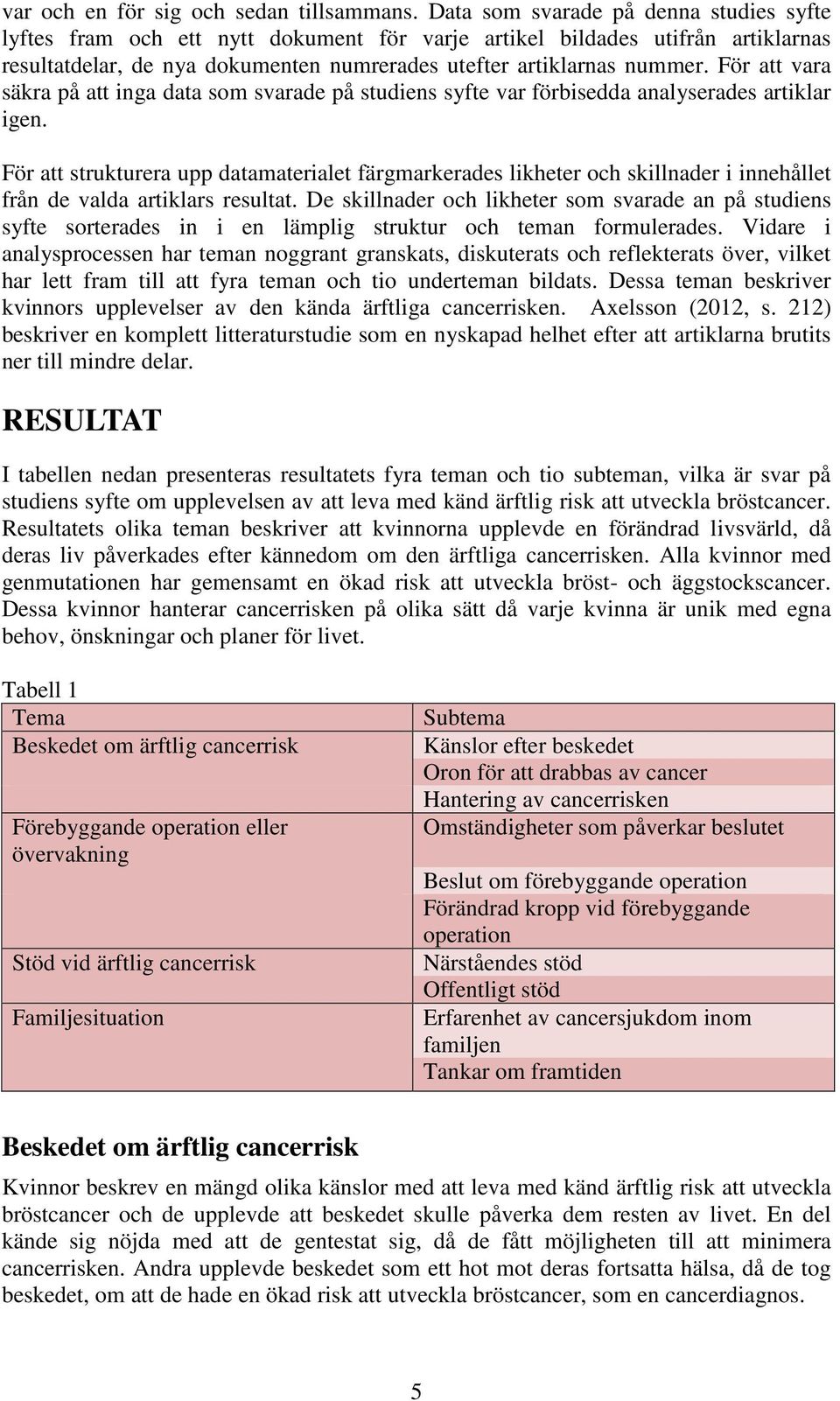 För att vara säkra på att inga data som svarade på studiens syfte var förbisedda analyserades artiklar igen.