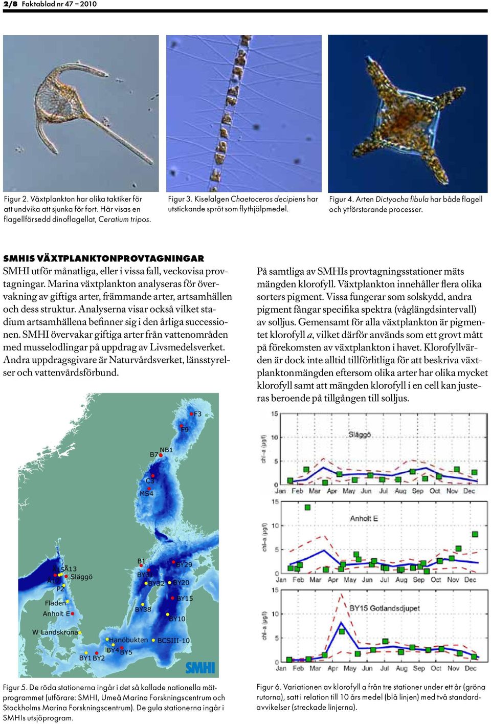 SMHIs växtplanktonprovtagningar SMHI utför månatliga, eller i vissa fall, veckovisa provtagningar.
