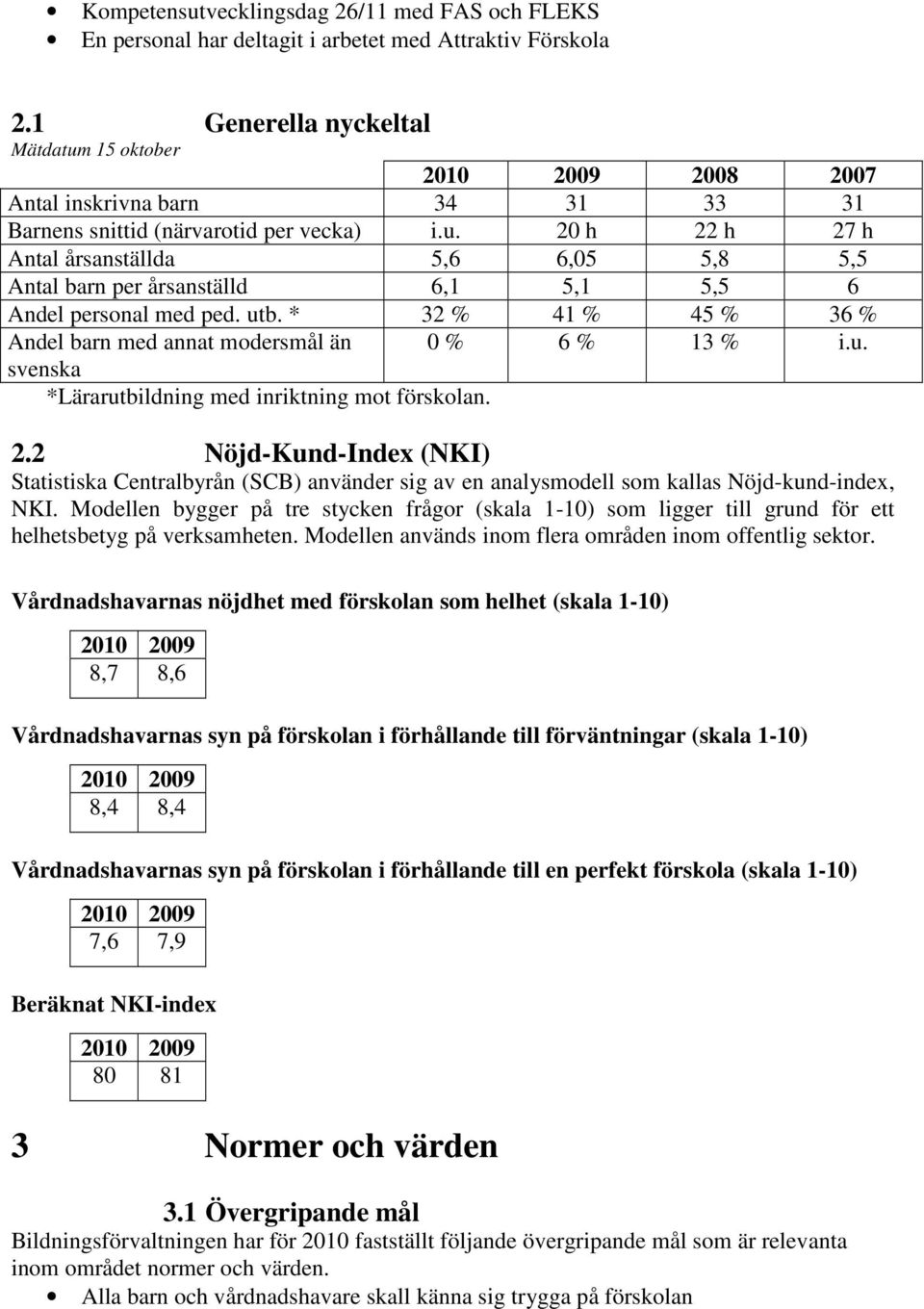 utb. * 32 % 41 % 45 % 36 % Andel barn med annat modersmål än 0 % 6 % 13 % i.u. svenska *Lärarutbildning med inriktning mot förskolan. 2.