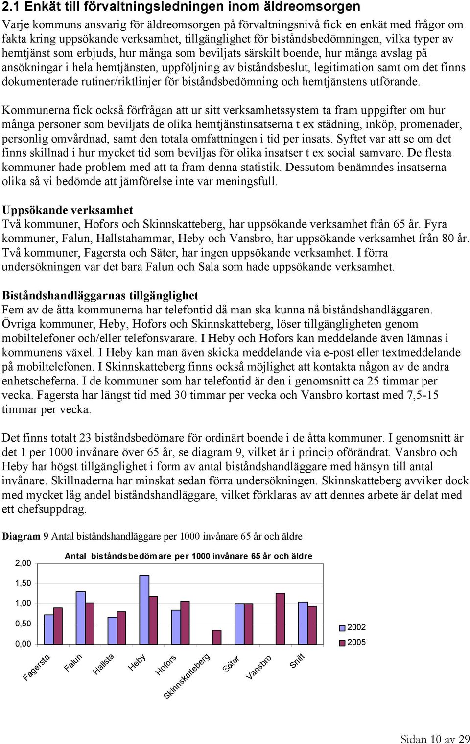 samt om det finns dokumenterade rutiner/riktlinjer för biståndsbedömning och hemtjänstens utförande.