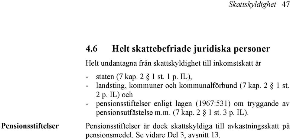 2 1 st. 1 p. IL), - landsting, kommuner och kommunalförbund (7 kap. 2 1 st. 2 p.