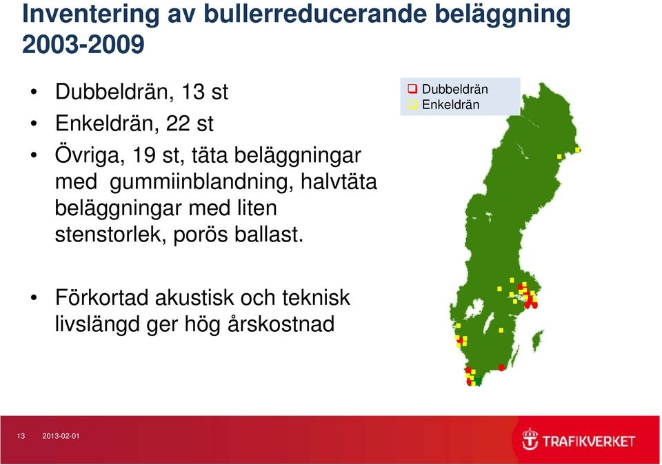 halvtäta beläggningar g med liten stenstorlek, porös ballast.