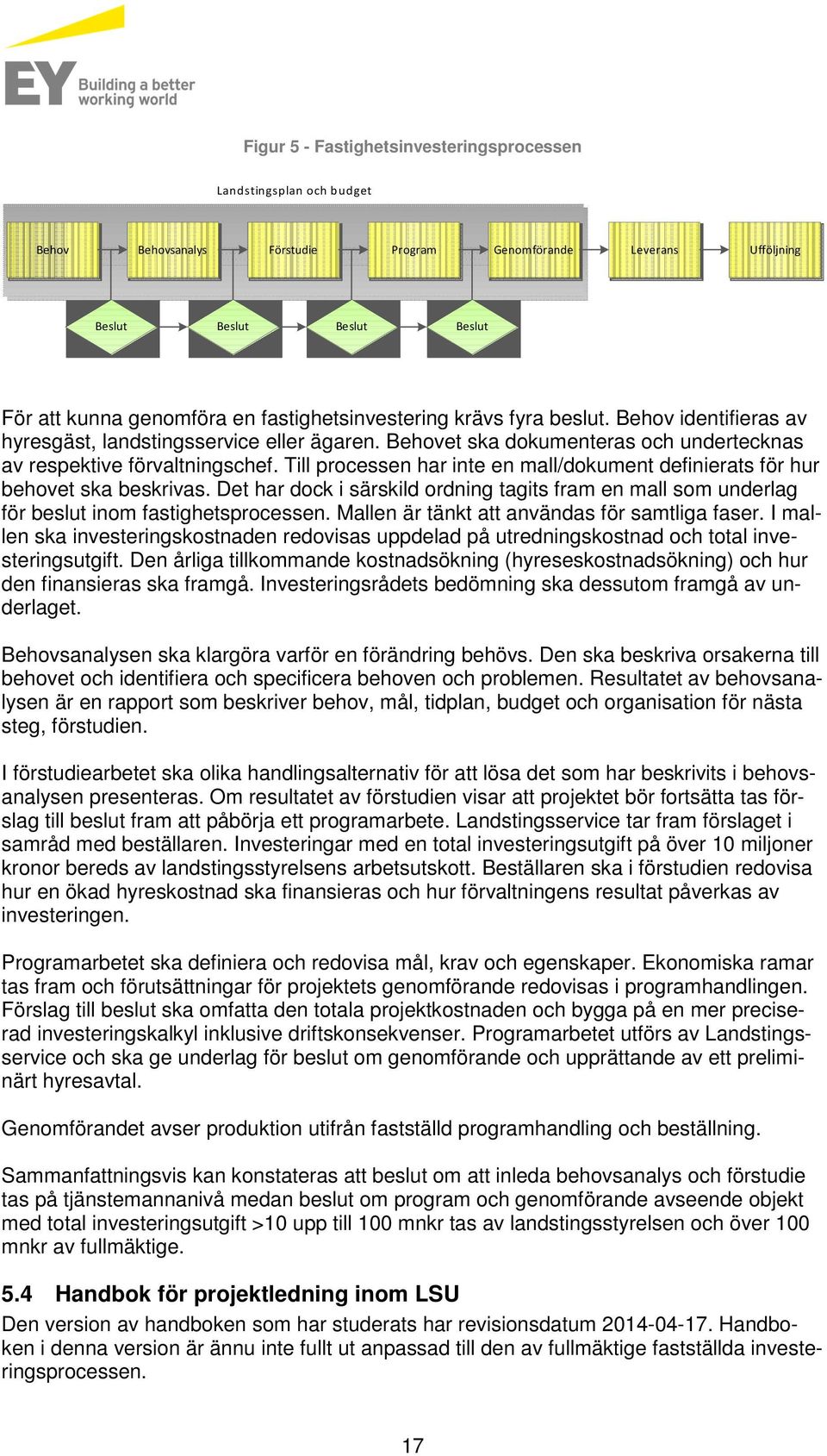 Till processen har inte en mall/dokument definierats för hur behovet ska beskrivas. Det har dock i särskild ordning tagits fram en mall som underlag för beslut inom fastighetsprocessen.