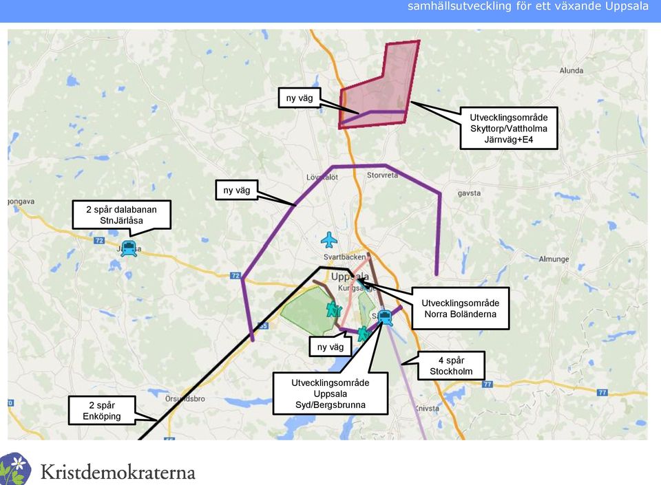 Utvecklingsområde Norra Boländerna 2 spår Enköping