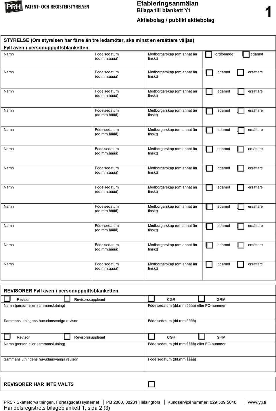 Revisor Revisorssuppleant CGR GRM (person eller sammanslutning) eller FO-nummer Sammanslutningens huvudansvariga revisor Revisor Revisorssuppleant CGR GRM (person eller