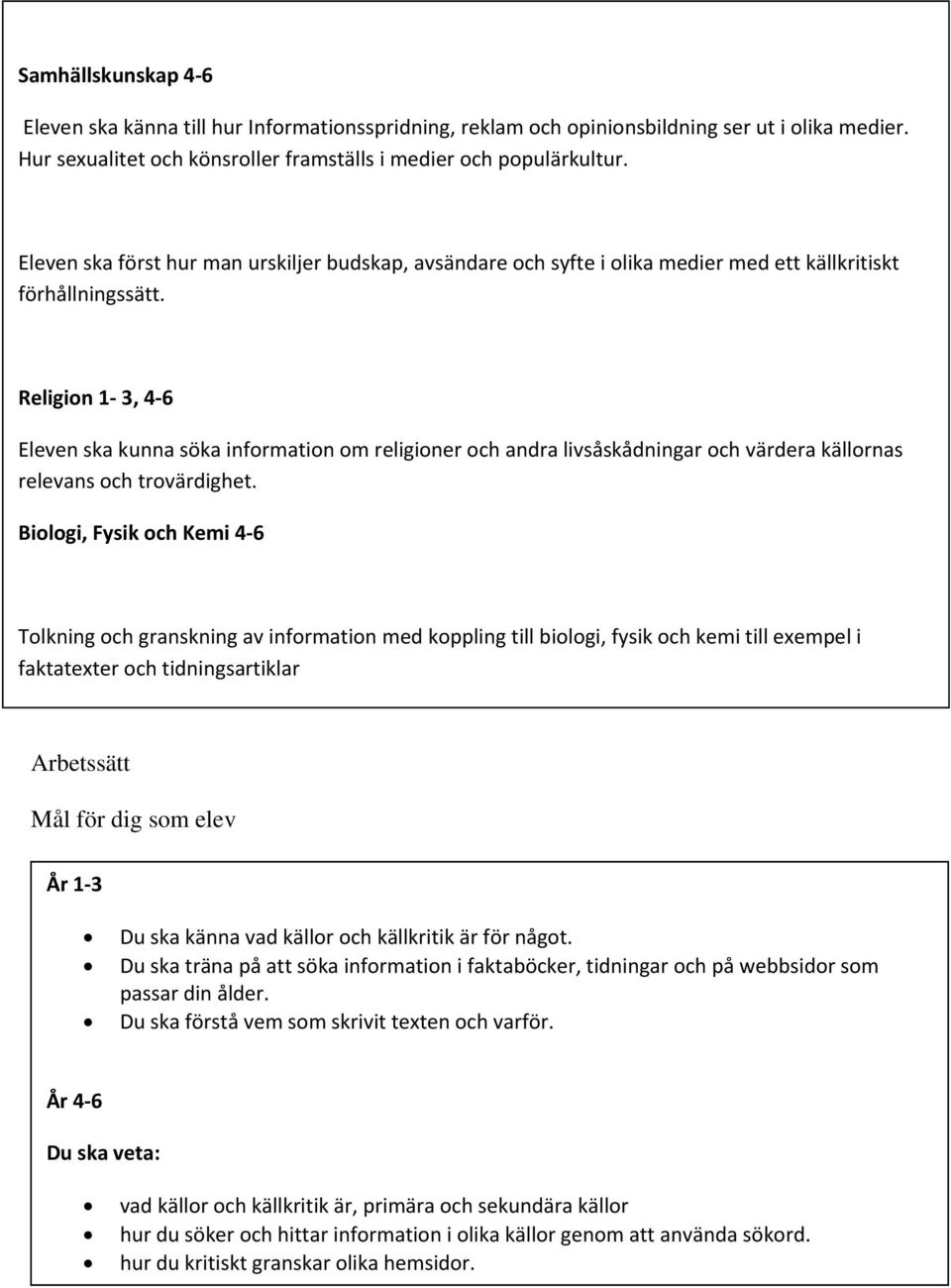 Religion 1 3, 4 6 Eleven ska kunna söka information om religioner och andra livsåskådningar och värdera källornas relevans och trovärdighet.