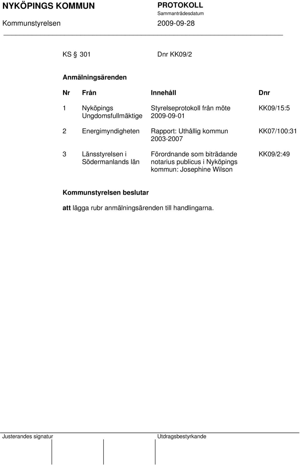 2003-2007 KK07/100:31 3 Länsstyrelsen i Södermanlands län Förordnande som biträdande notarius