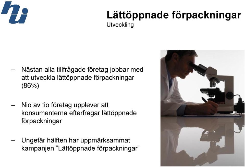 företag upplever att konsumenterna efterfrågar lättöppnade