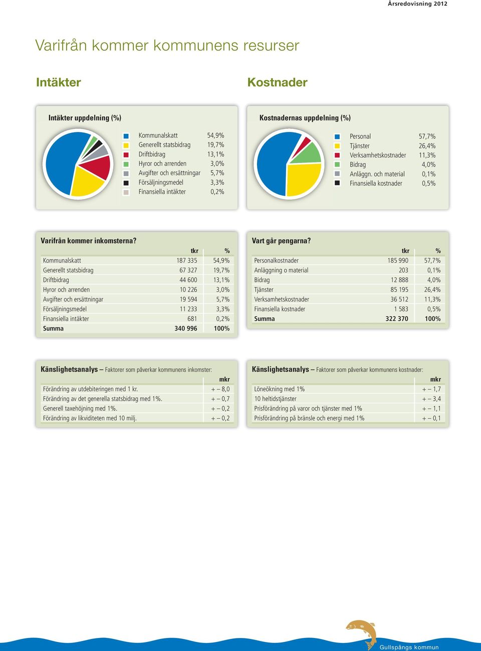 och material 0,1% Finansiella kostnader 0,5% Varifrån kommer inkomsterna?