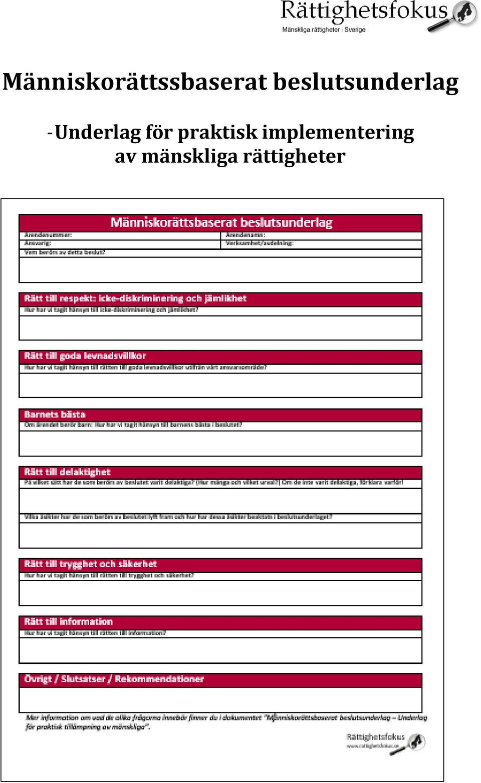 Underlag för praktisk