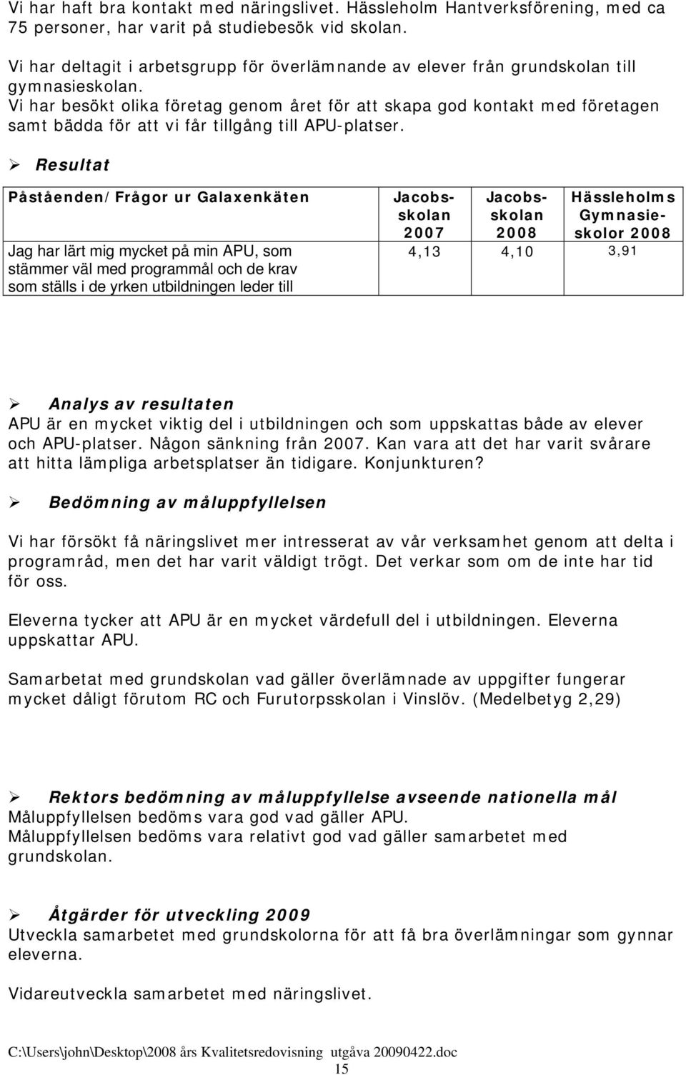 Vi har besökt olika företag genom året för att skapa god kontakt med företagen samt bädda för att vi får tillgång till APU-platser.