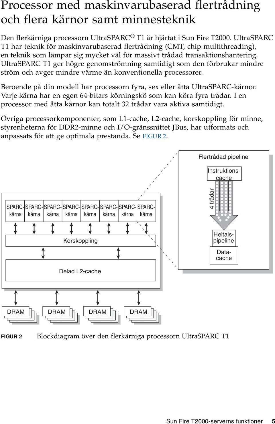 UltraSPARC T1 ger högre genomströmning samtidigt som den förbrukar mindre ström och avger mindre värme än konventionella processorer.