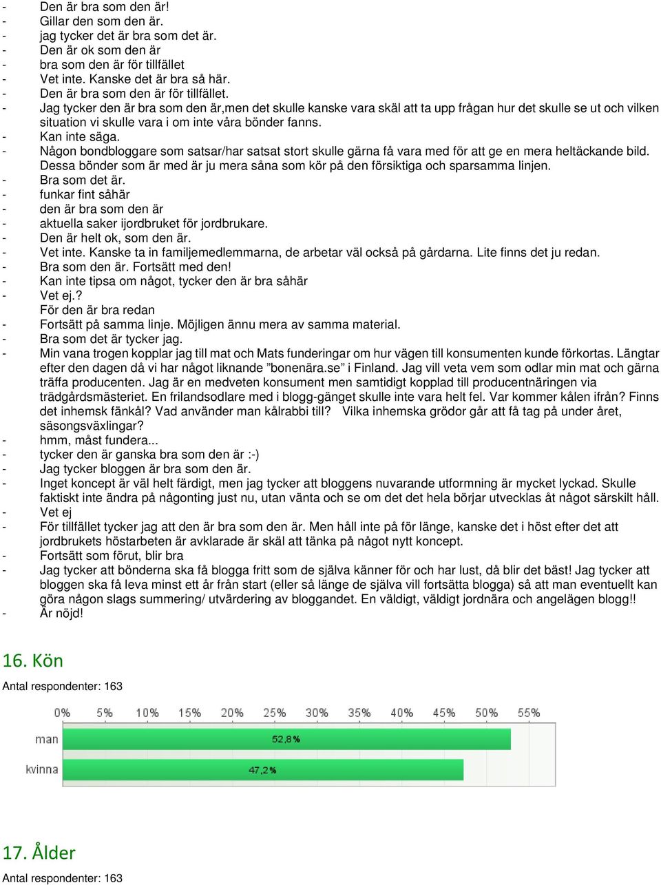 - Jag tycker den är bra som den är,men det skulle kanske vara skäl att ta upp frågan hur det skulle se ut och vilken situation vi skulle vara i om inte våra bönder fanns. - Kan inte säga.