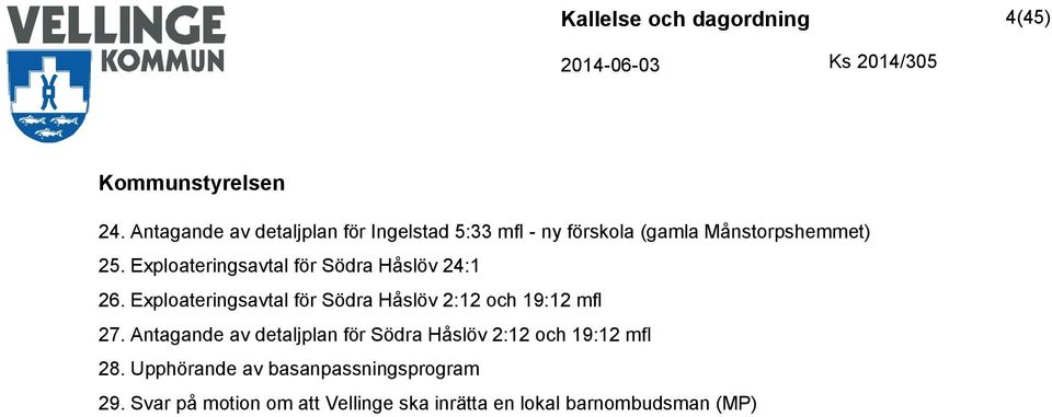 Exploateringsavtal för Södra Håslöv 24:1 26.