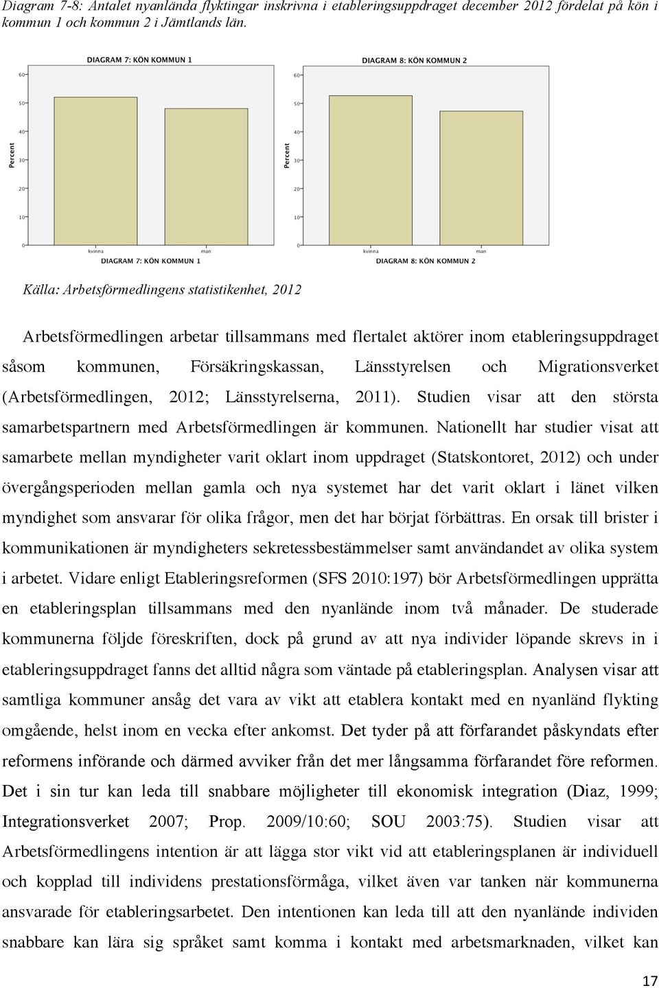 Migrationsverket (Arbetsförmedlingen, 2012; Länsstyrelserna, 2011). Studien visar att den största samarbetspartnern med Arbetsförmedlingen är kommunen.