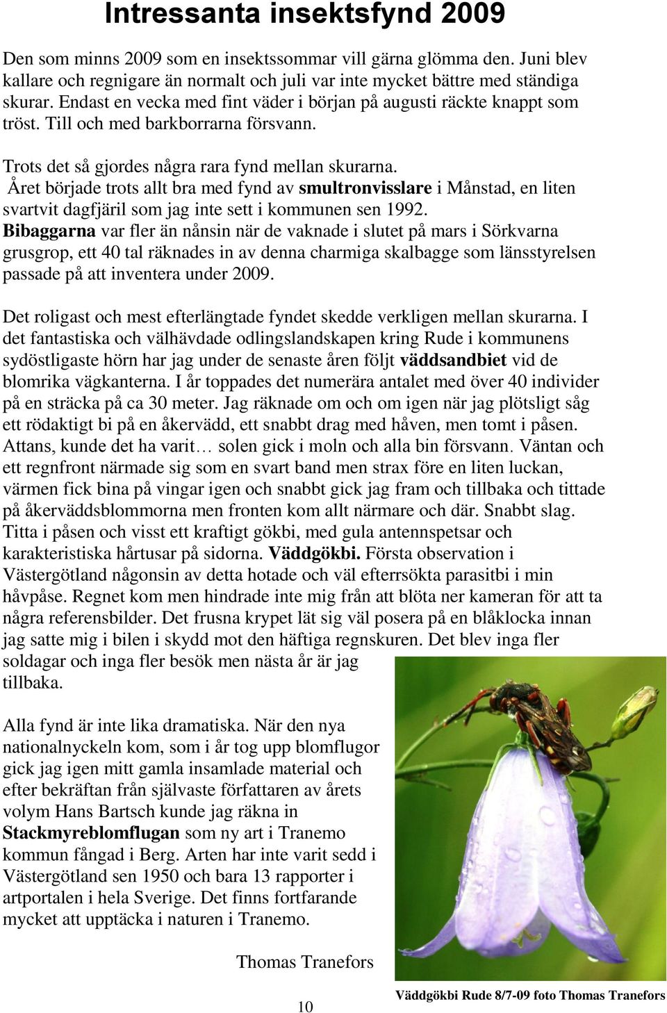 Året började trots allt bra med fynd av smultronvisslare i Månstad, en liten svartvit dagfjäril som jag inte sett i kommunen sen 1992.