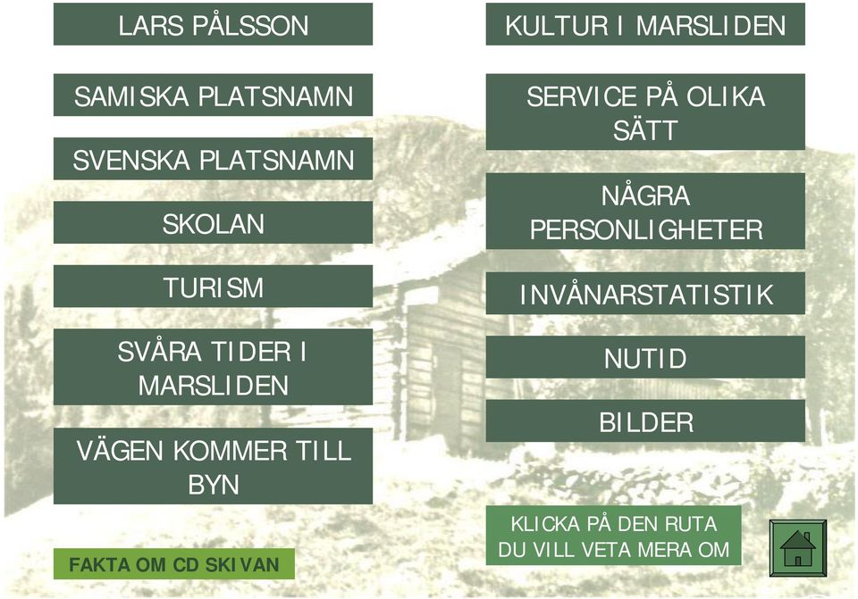 KULTUR I MARSLIDEN SERVICE PÅ OLIKA SÄTT NÅGRA PERSONLIGHETER