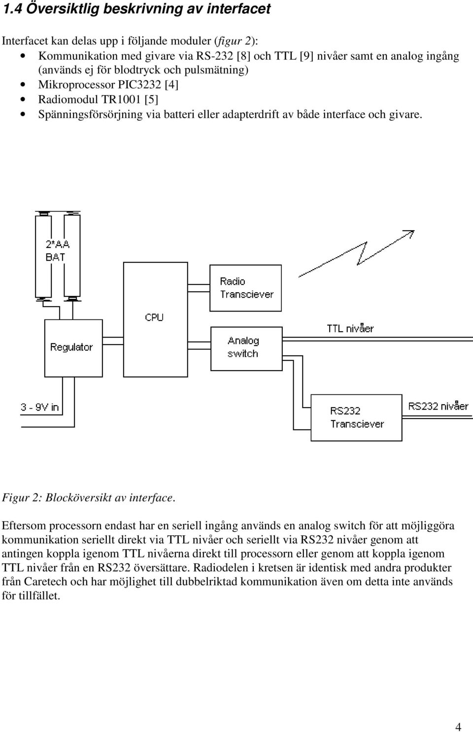 Eftersom processorn endast har en seriell ingång används en analog switch för att möjliggöra kommunikation seriellt direkt via TTL nivåer och seriellt via RS232 nivåer genom att antingen koppla