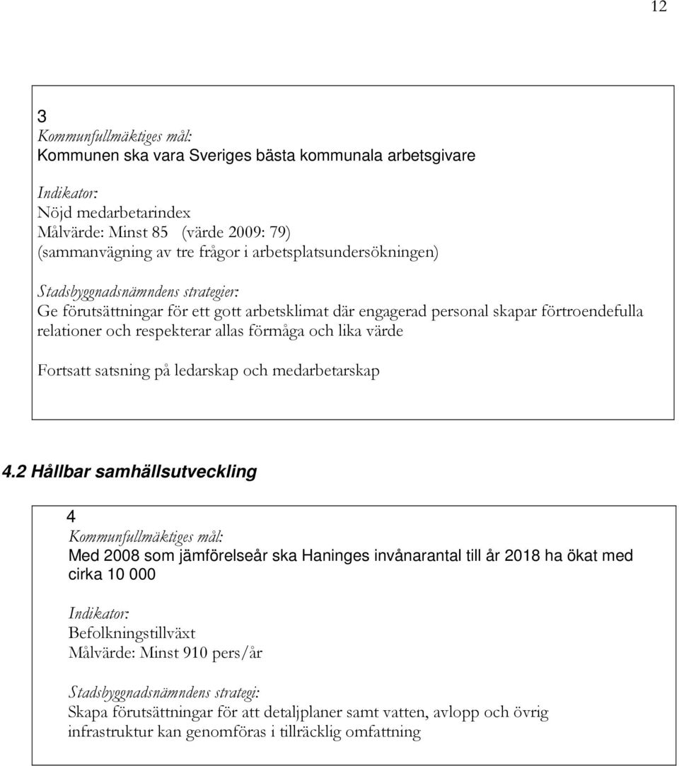 värde Fortsatt satsning på ledarskap och medarbetarskap 4.