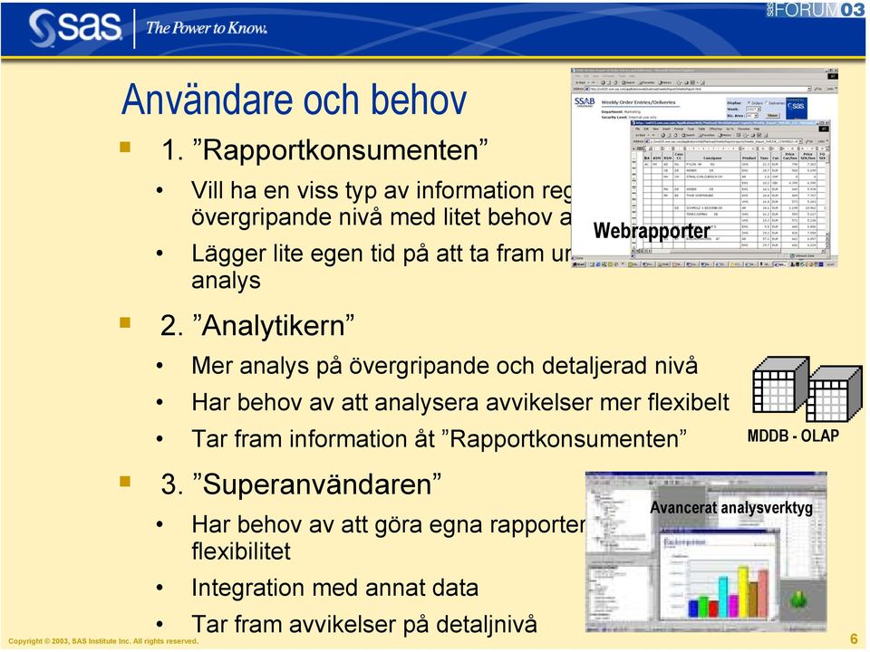 tid på att ta fram underlag för djupare analys 2.