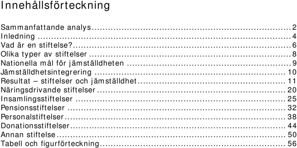 .. 10 Resultat stiftelser och jämställdhet... 11 Näringsdrivande stiftelser... 20 Insamlingsstiftelser.