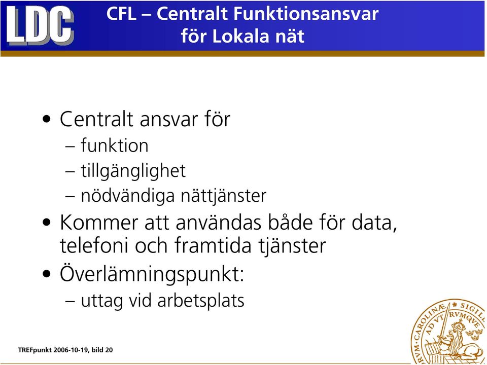 användas både för data, telefoni och framtida tjänster