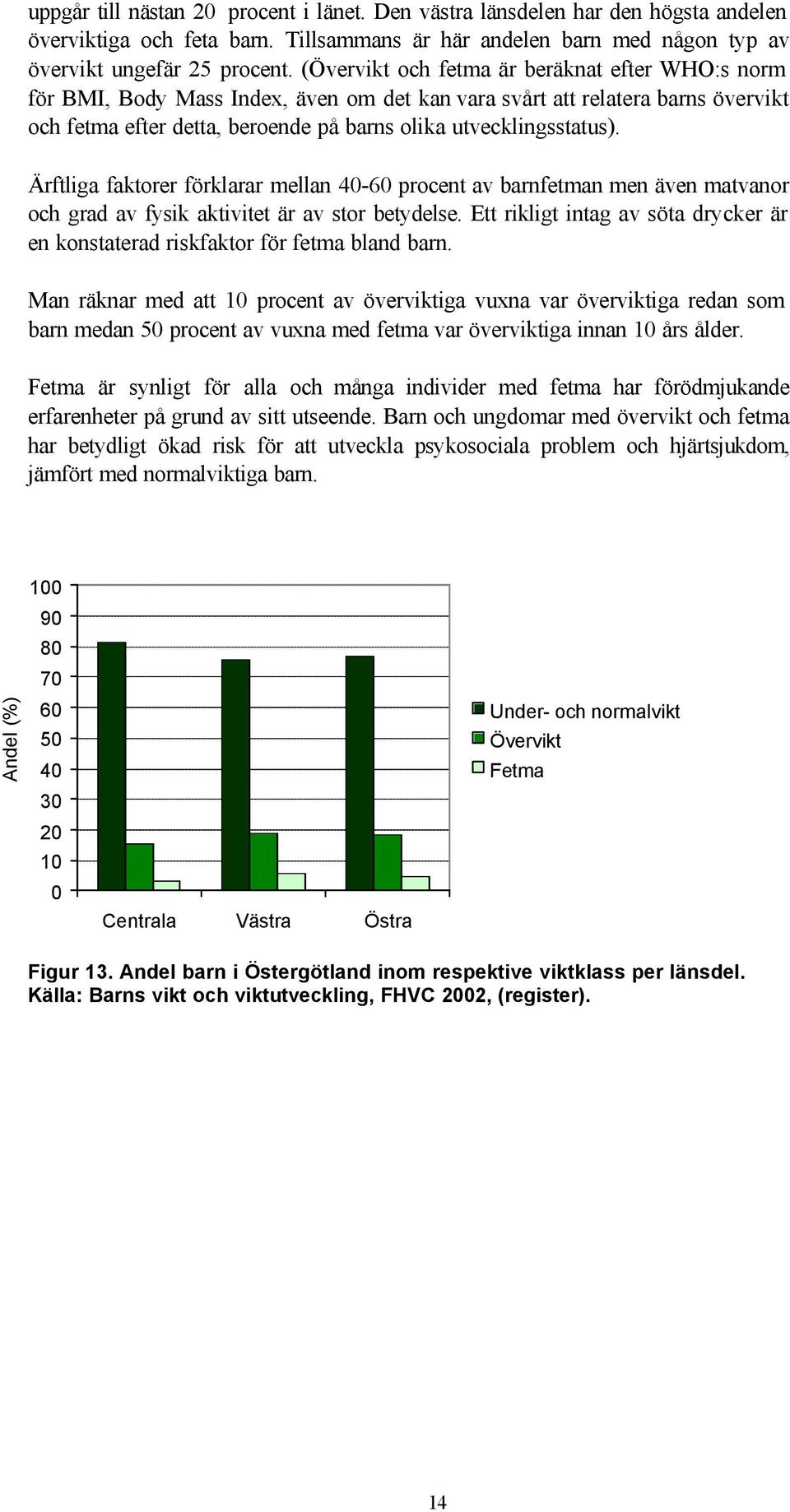 Ärftliga faktorer förklarar mellan 4-6 procent av barnfetman men även matvanor och grad av fysik aktivitet är av stor betydelse.