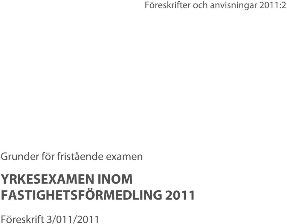 examen YRKESEXAMEN INOM