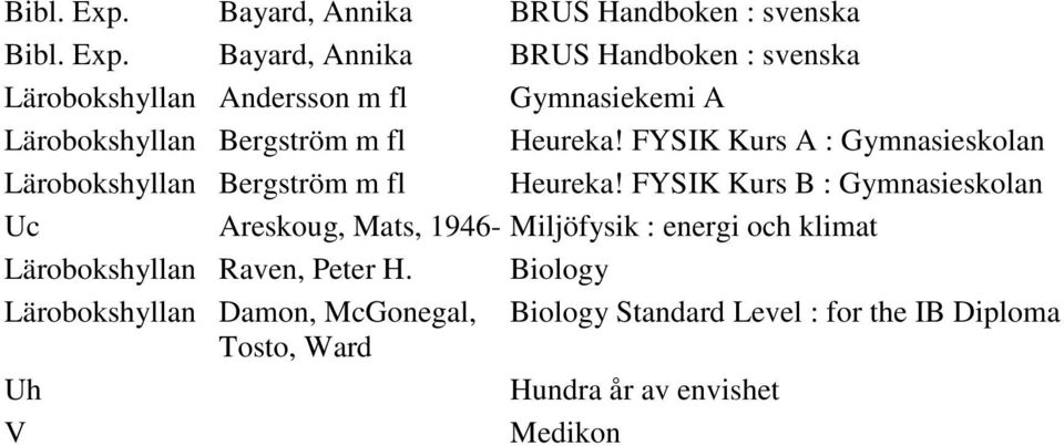 Lärobokshyllan Bergström m fl Heureka! FYSIK Kurs A : Gymnasieskolan Lärobokshyllan Bergström m fl Heureka!