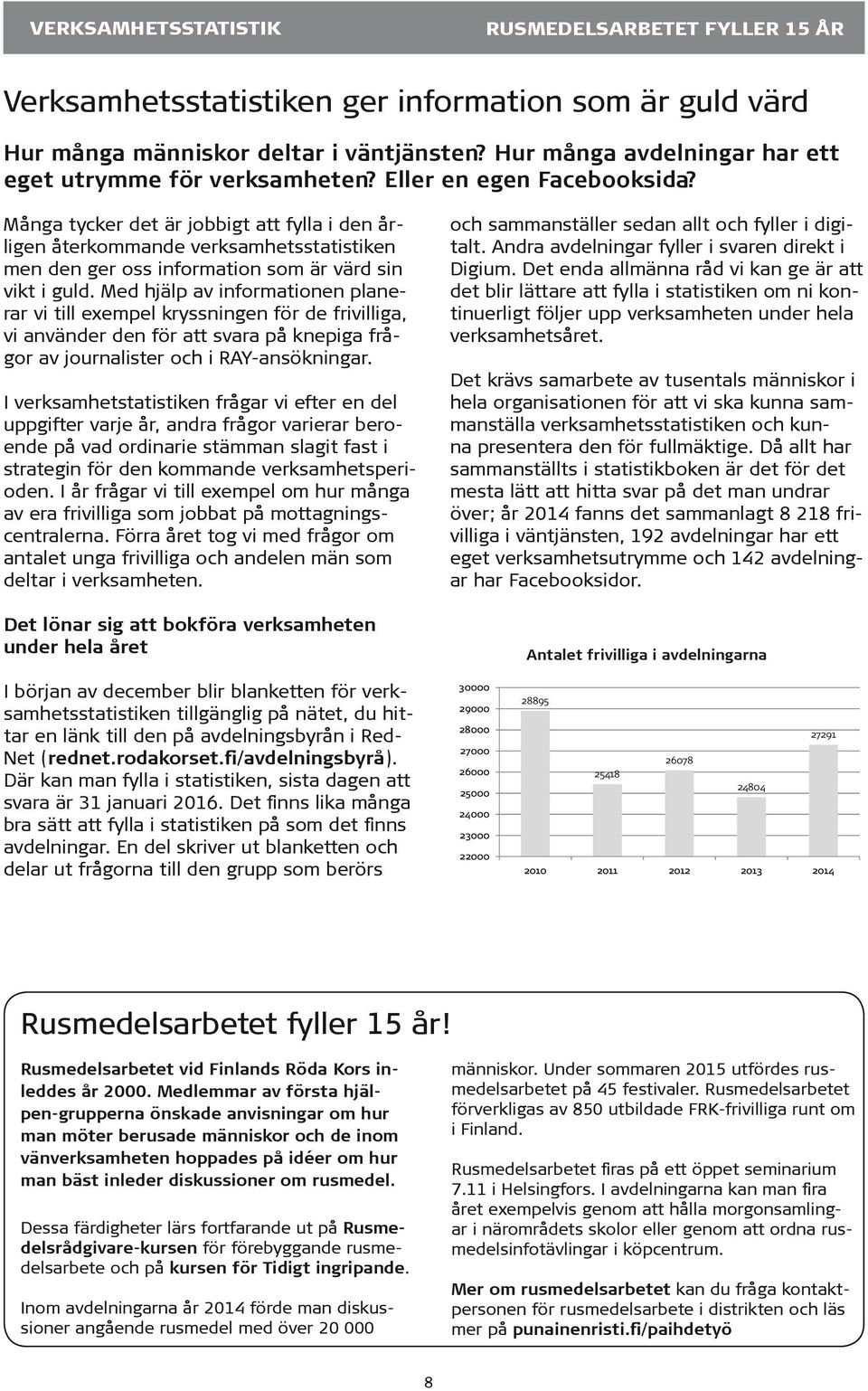 Många tycker det är jobbigt att fylla i den årligen återkommande verksamhetsstatistiken men den ger oss information som är värd sin vikt i guld.