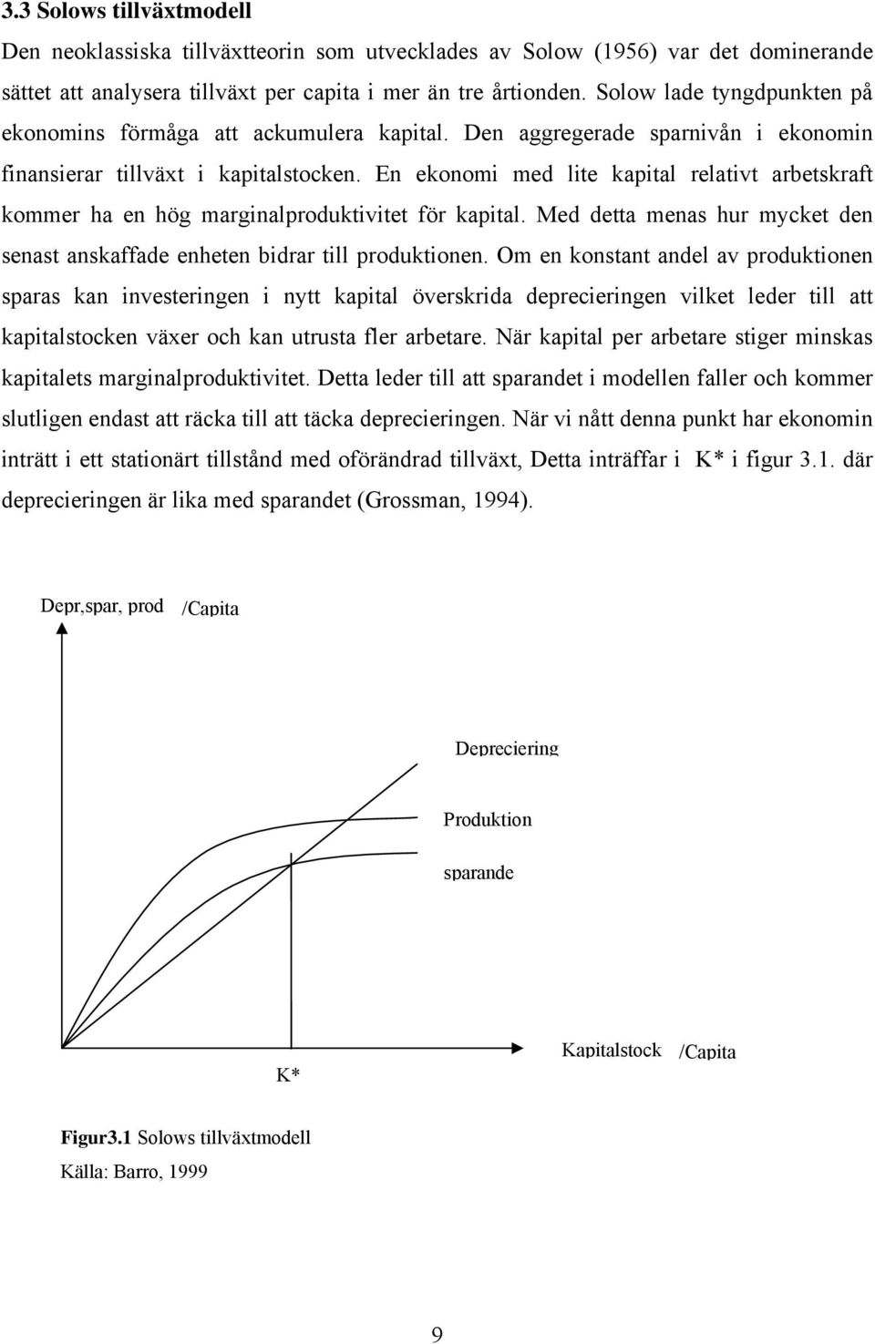 En ekonomi med lite kapital relativt arbetskraft kommer ha en hög marginalproduktivitet för kapital. Med detta menas hur mycket den senast anskaffade enheten bidrar till produktionen.